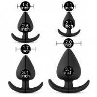 Silicone Anal Plug Set ( 4 Pcs ) Black